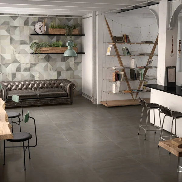 TileBar Instinct Dark 12x24 Porcelain Matte Tile, Gray, Backsplash, Wall and Floor