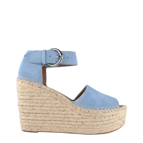 Marc Fisher Alida Espadrille Wedge Sandal - Blue Suede - 9