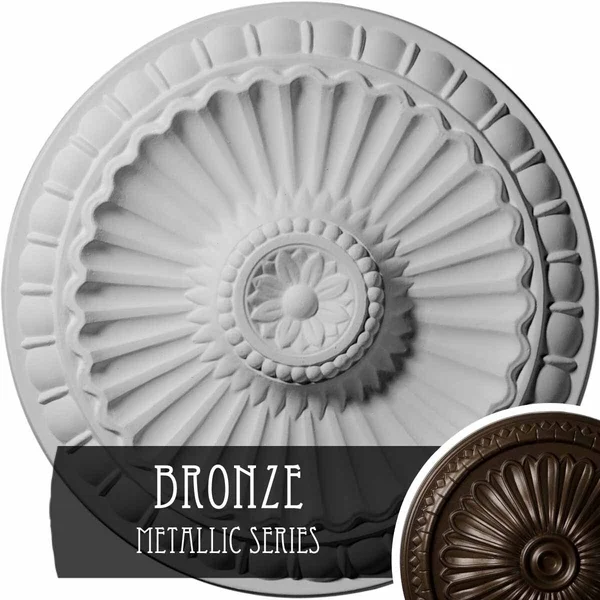 11 1/4x22OD x 1 1/8x22P Linus Ceiling Medallion, Hand-Painted Bronze