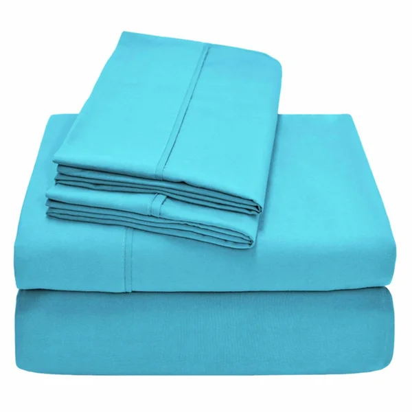 Bare Home Double Brushed Sheet Set - Split King - Aqua