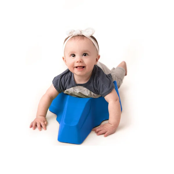 Crawligator Fun Innovative Tummy Time Rolling Strength Building Baby Toy, Blue