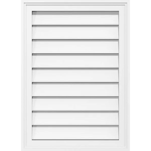 Ekena Millwork GVPVE12X3602SF 12x22W x 36x22H Vertical Surface Mount PVC Gable Vent: Functional, w/ 2x22W x 1-1/2x22P Brickmould