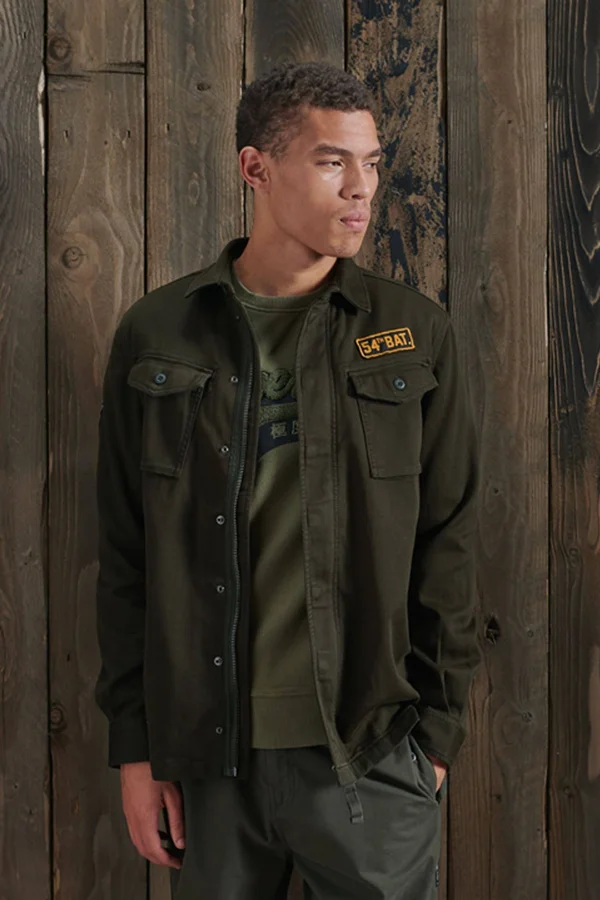 Superdry Core Military Patched Shirt - Green - Casual Shirts