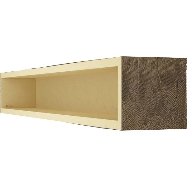 Ekena Millwork MANURW06X06X84BM 6x22H x 6x22D x 84x22W Riverwood Faux Wood Fireplace Mantel, Burnished Mahogany
