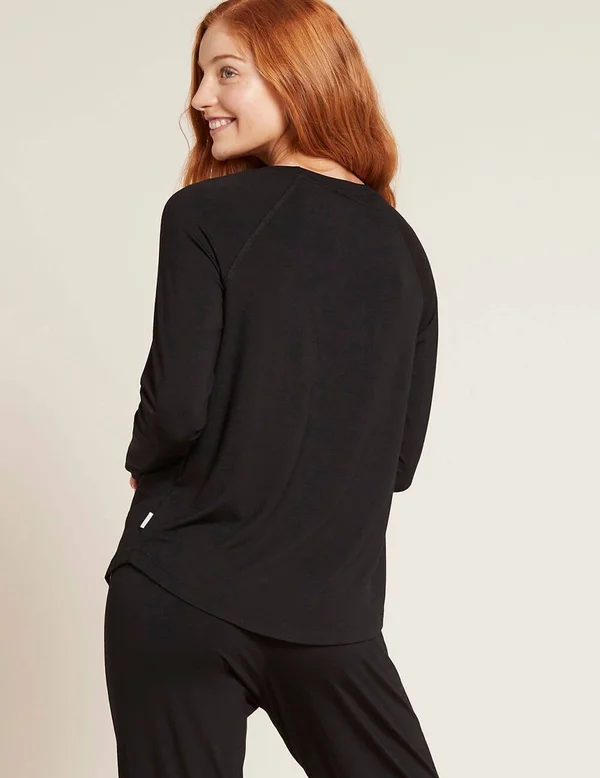 Goodnight Raglan Sleep Top L, Black