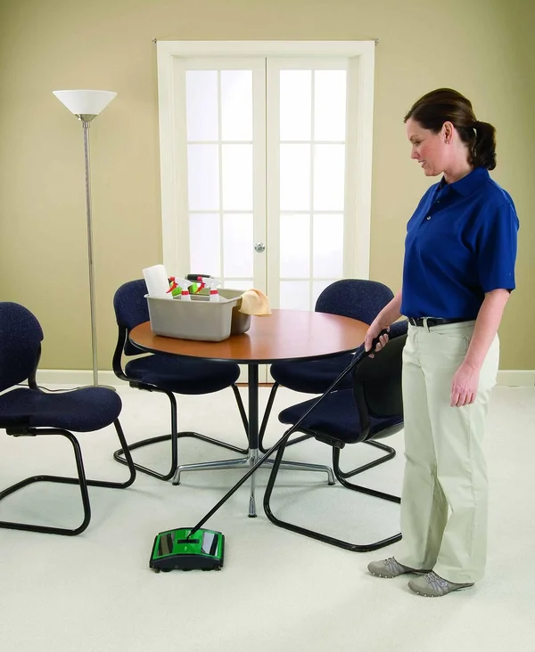 Bissell BigGreen Commercial BG21 Sweeper with 2 Rows of Rubber Rotors - 7-1/2x22 Cleaning Path, Green