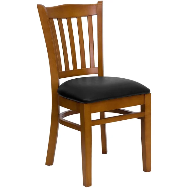 Hercules Casual Black Cherry Vinyl Wood Foam Restaurant Chair