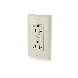 Leviton 7899-HGT SmartlockPro Double Pole GFCI Receptacle Box Mount - 125 Volt, 20 Amp, Light Almond