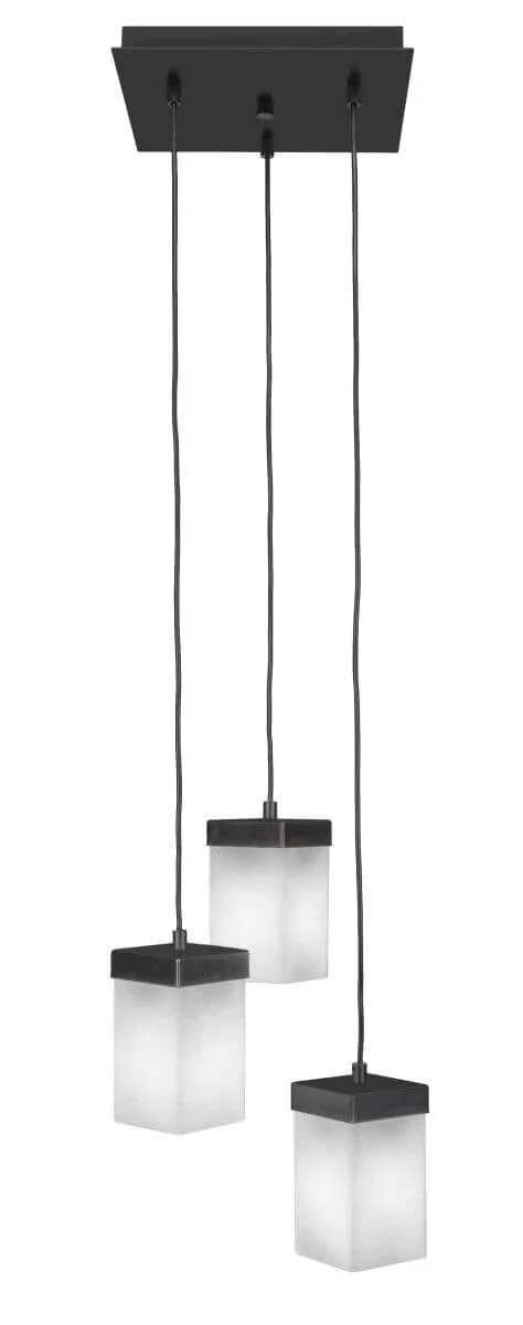 Toltec Lighting-3212-ES-531-Nouvelle - Three Light Cord Mini Pendant Espresso Finish with White Musiln Glass