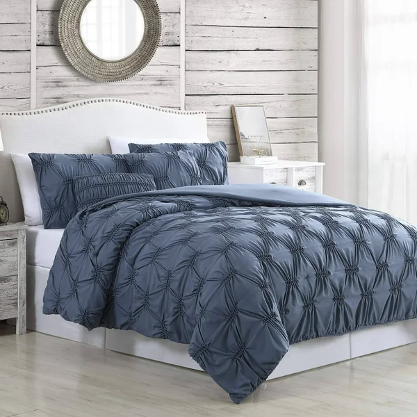 Modern Threads 5-Piece Queen Solid Textured Comforter Set in Alanis
