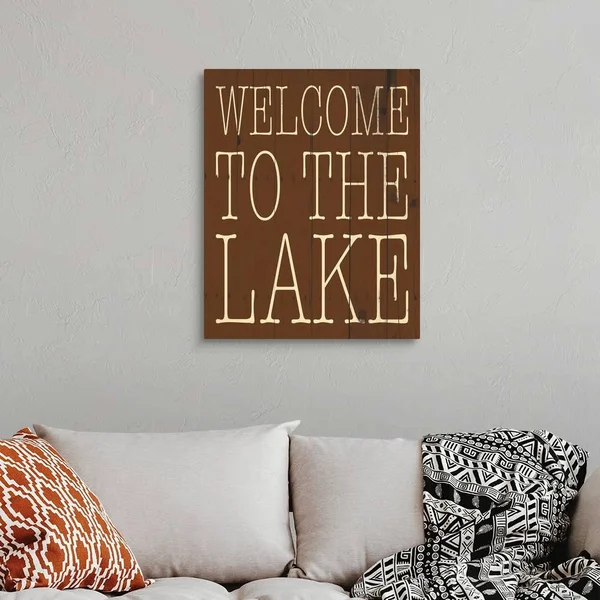 Welcome to The Lake, Large Solid-Faced Canvas Wall Art Print, Great Big Canvas