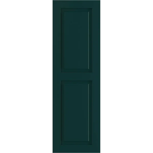 Ekena Millwork 18x22 x 39x22 True Fit PVC Two Equal Raised Panel Shutters, Thermal Green (Per Pair)