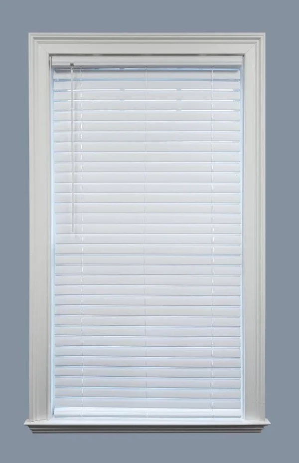 Project Source Premium 2-in Slat Width 30-in x 72-in Cordless White Vinyl Room Darkening Plantation Blinds - LWQKWTWT294720