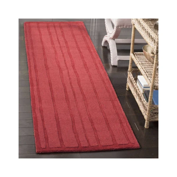 Martha Stewart Freehand Stripe Area Rug - Size: 5& x 8&, Red