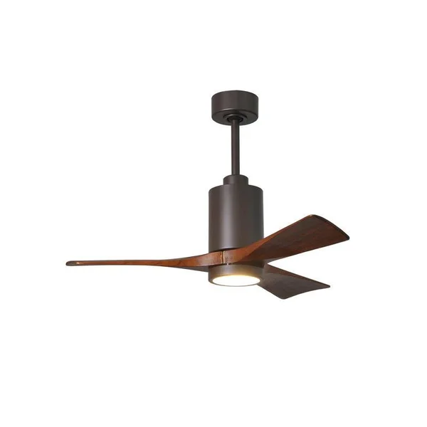 Matthews Fan Company PA3-BK-BW-42 Patricia 42 inch 3 Blade LED Outdoor Ceiling Fan in Matte Black