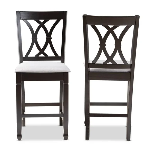 Baxton Studio Barstools & Stools Gray - Gray & Espresso Reneau Side Chair - Set of Two