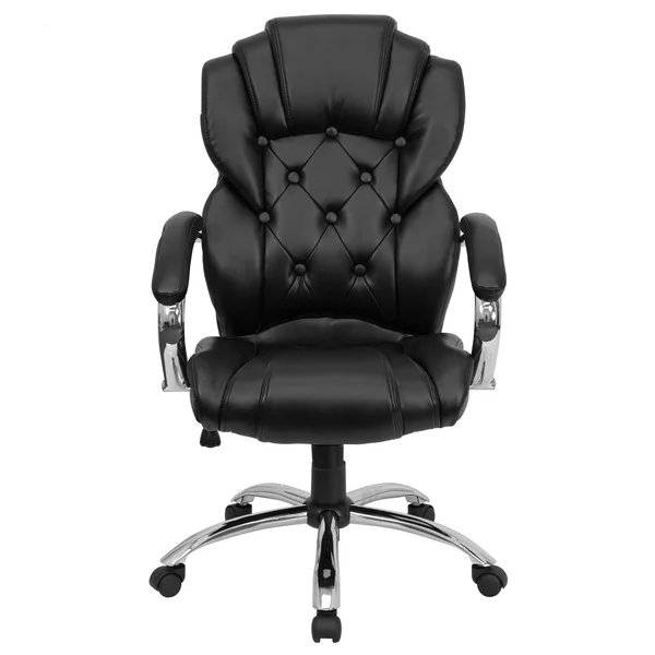 47x22 Black High Back Transitional Executive Swivel Office Chair Arms