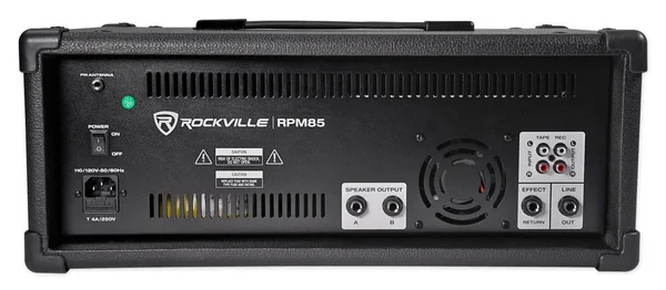 Rockville RPM85 2400W Powered 8 Channel Mixer USB 5 Band EQ Effects