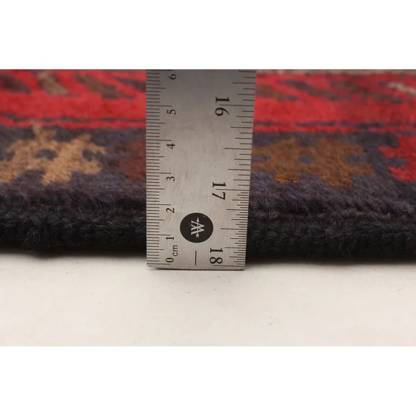ECARPETGALLERY Hand-Knotted Baluch Dark Red Wool Rug - 2'11 x 4'5