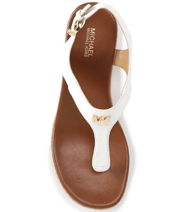 Michael Michael Kors Laney Leather Thong Espadrille Wedges - 7m
