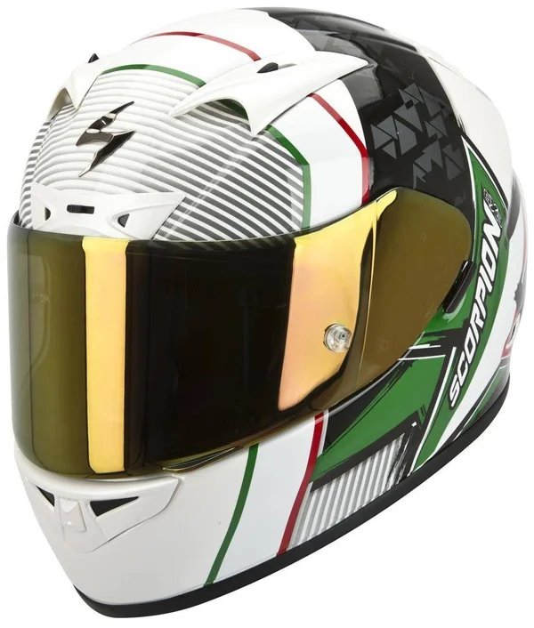Scorpion Exo 710 Air Crystal Helmet - white-red-green, Size L
