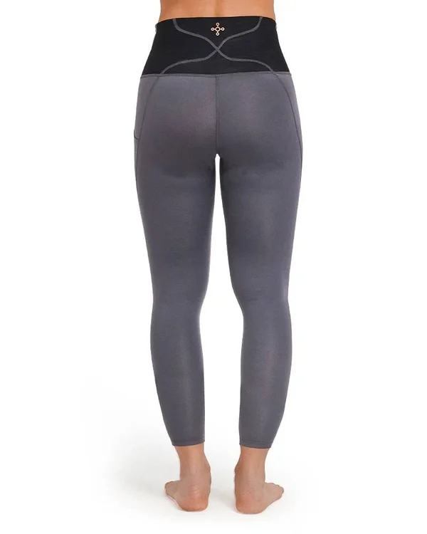Tommie Copper UltraFit Lower Back Support Ankle Length Leggings, Size Large, Slate Grey