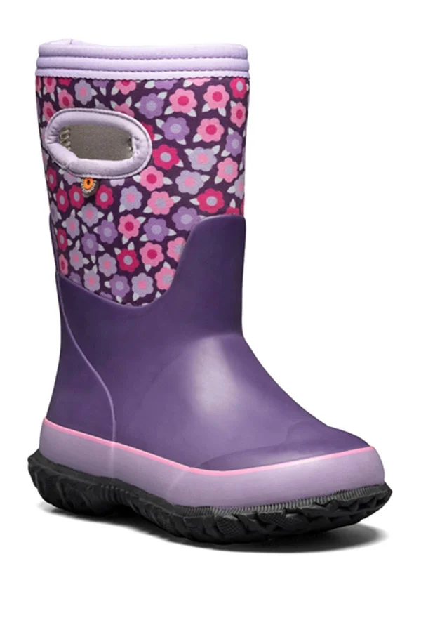 Bogs Grasp Pop Flowers Winter Boot, Size 2m - Prpl Multi at Nordstrom Rack