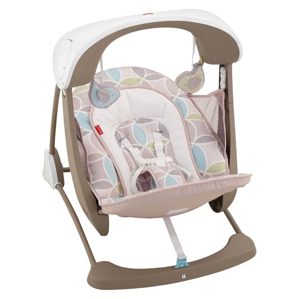 Fisher-Price Deluxe Take-Along Swing & Seat, White/Tan