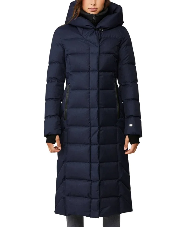 Soiau0026Kyo Talyse Maxi-Length Brushed Down Coat in Lapis - Women - Xxs