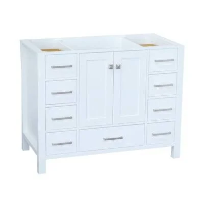 Amariani 42 Single Bathroom Vanity Base Only Latitude Run Base Finish: White/Satin Nickel