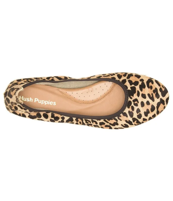 Hush Puppies Women's Chaste Ballet Flat - Size: 7, Leopard Calf Hair