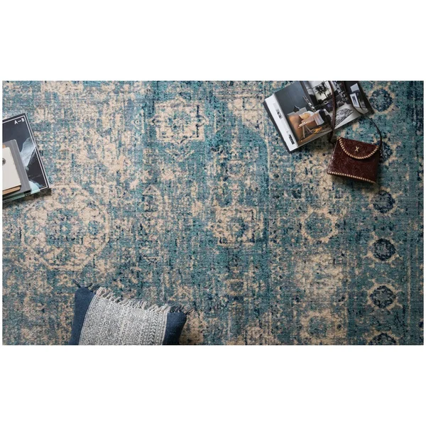 Loloi Anastasia AF-14 2&7x22 x 10& Light Blue - Ivory Rug