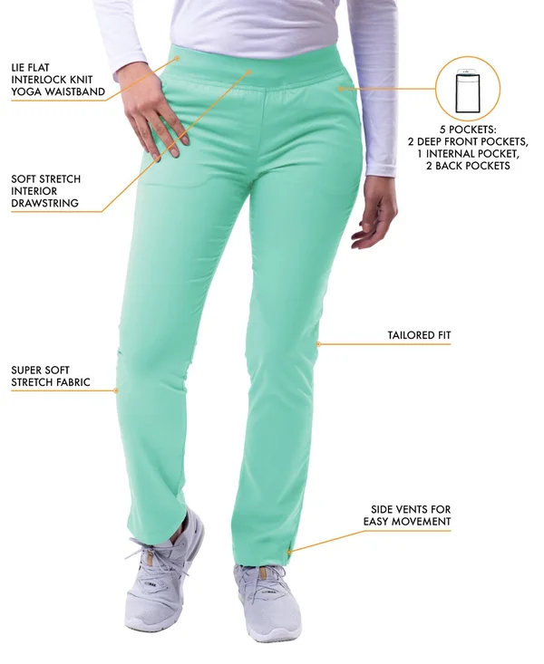 Adar Pro Core Classic Scrub Set for Women - Tailored V-Neck Scrub Top & Tailored Yoga Scrub Pants