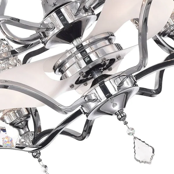 Cyrus 35-Inch 6-Light Lighted Ceiling Fan Fandelier with Crystal Shades Remote Controlled
