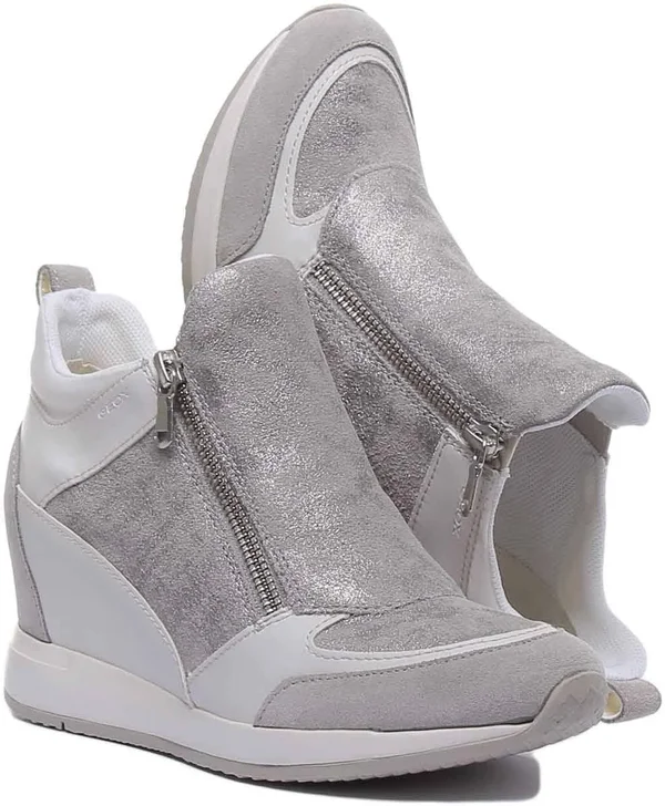 Women's Geox Nydame Wedge Sneaker - Size 10US - Grey