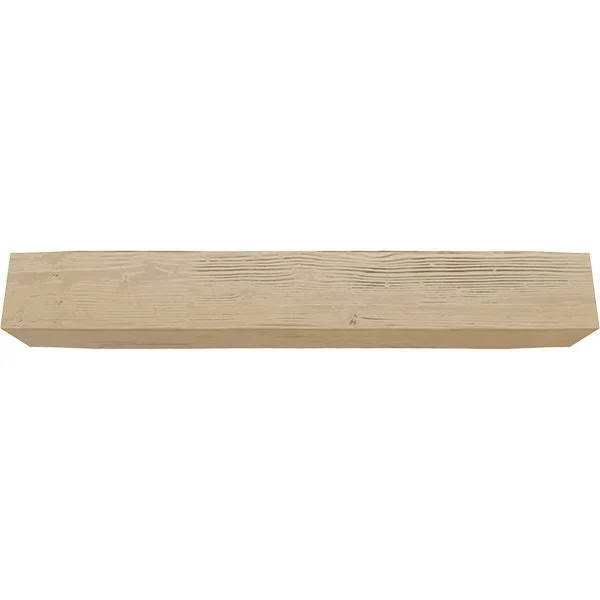 Ekena Millwork MANUSD08X12X84PP 8x22H x 12x22D x 84x22W Sandblasted Faux Wood Fireplace Mantel - Natural Pine