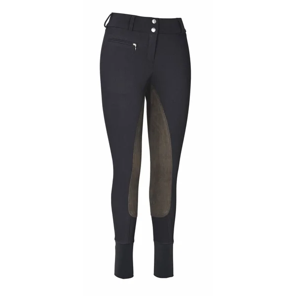 TuffRider Ladies Ribb Lowrise Wide Waistband Full Seat Breeches - 28, Black