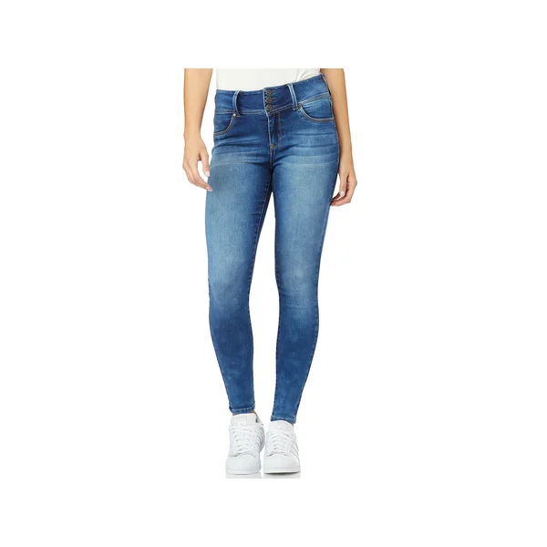 Juniors& Wallflower Insta Soft High Rise Sassy Jeans, Girl's, Size: 0, Turquoise/Blue