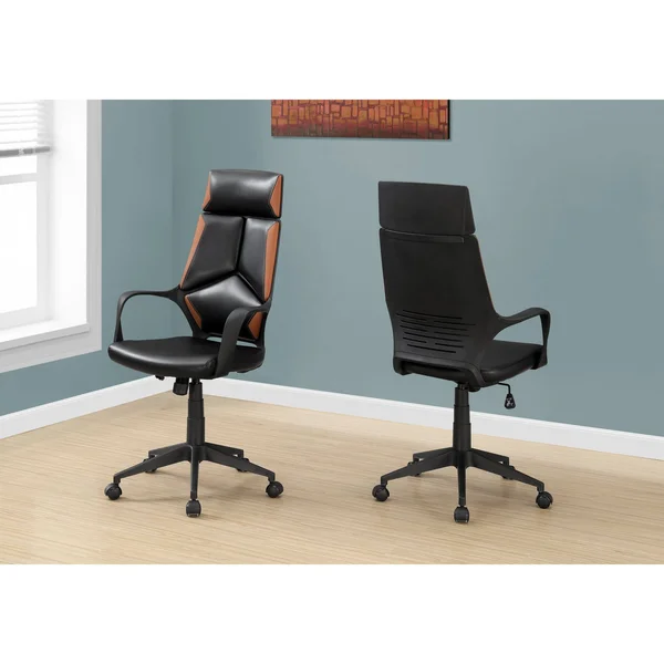 Set of 2 Brown and Black Upholstered Contemporary Office Chair 45.75x22