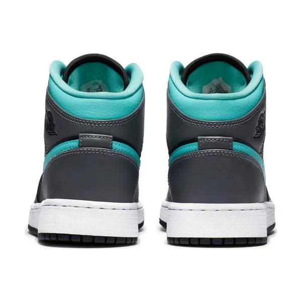 Air Jordan 1 Mid GS &Grey - Aqua& Shoes - Size 5Y
