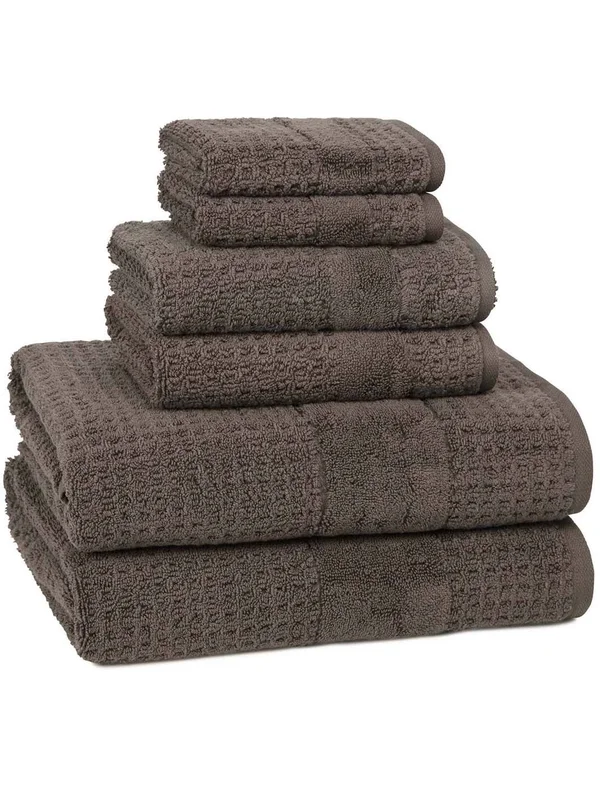 Kassatex Hammam 6-Piece Towel Set - Charcoal