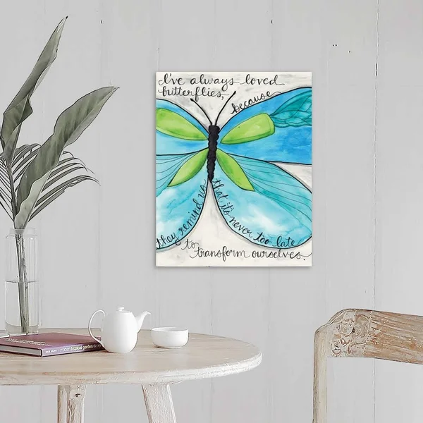 Turquoise Butterfly - Canvas Wall Art, 16x20, Great Big Canvas