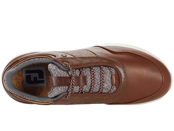 FootJoy Men's Stratos Golf Shoes 50065 - Cognac/Green - 8.5 - Medium