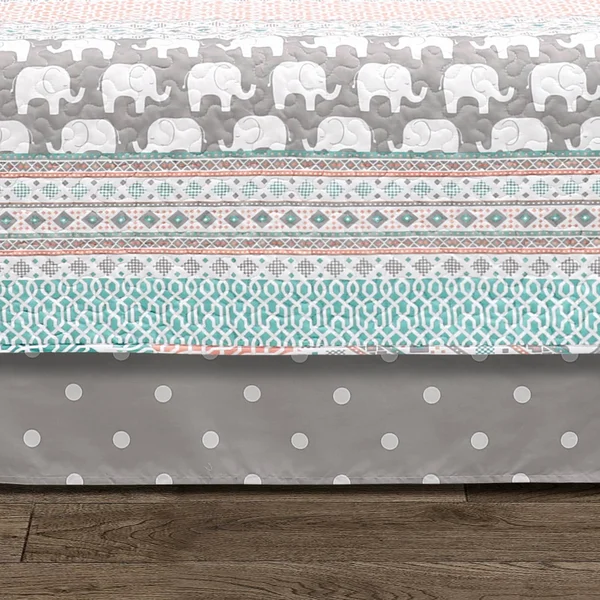 Lush Decor Elephant Stripe 6-Piece Daybed Cover Set - Blue, 39" x 75"