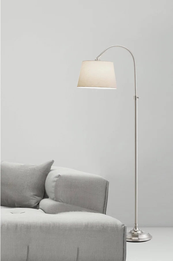 Adesso Bonnet Floor Lamp, Satin Steel