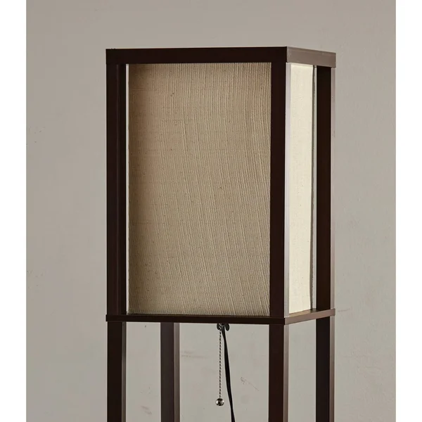 Adesso Wright Shelf Floor Lamp - Walnut