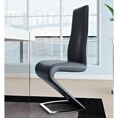 Chellsey Upholstered Dining Chair Orren Ellis Upholstery Color: Black
