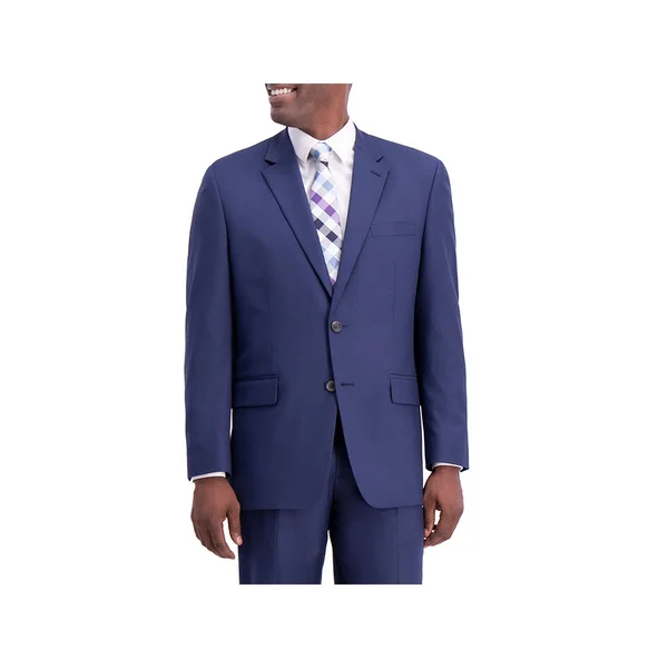 J.M. Haggar Texture Weave Classic Fit Suit SEPARATE Jacket, 38 Regular, Blue