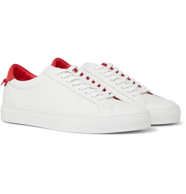 Givenchy, Men Urban Street Leather Tennis Sneakers White/Red 45