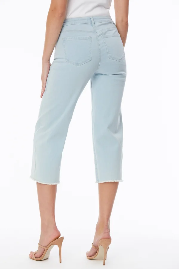 Nydj Wide Leg Capri Jeans with Frayed Hem in Valhalla